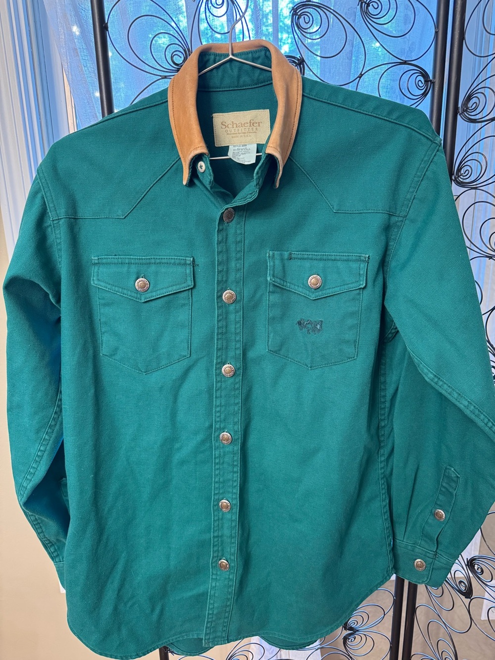 Schaefer Outfitter Vintage Green Canvas Western ranch jacket /shirt